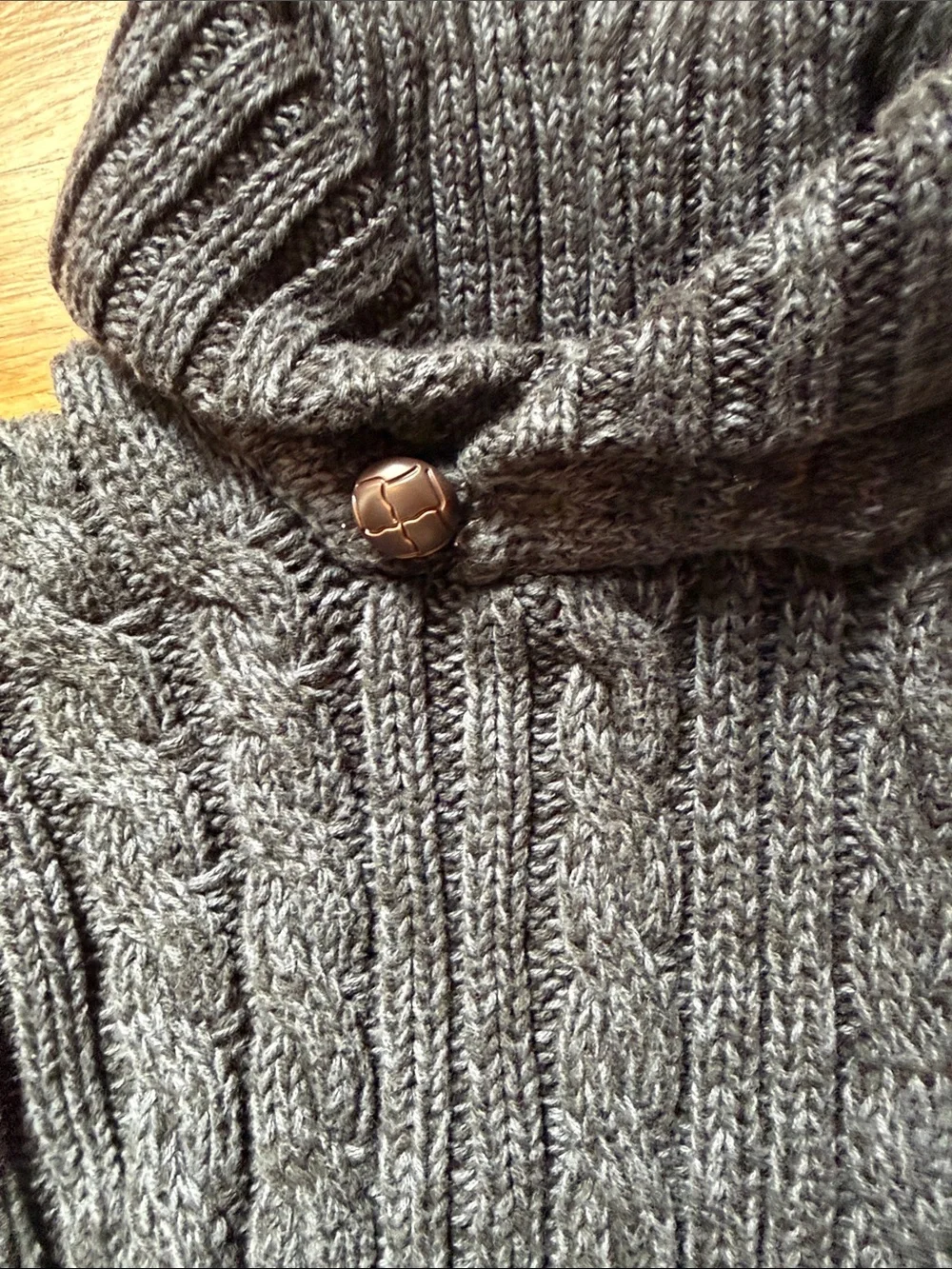Old Navy Dark Charcoal Cable-Knit Turtleneck Sweater